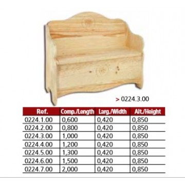 Banco arca modelo revista em madeira de  pinho maciço. - Bancos - Casa do Pinho - Loja Online - Móveis - Pinho de Alta Qualidade