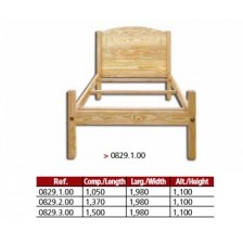 Cama praia com friso para colchão de 183x098 em pinho maciço