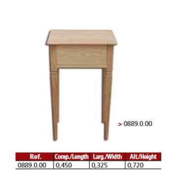 Mesa 4 patas 1 gaveta com friso em madeira maciça. - Bedside table - Casa do Pinho - Loja Online - Móveis - Pinho de Alta Qualidade