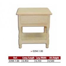 Mesa cabeceira 1 gaveta 1 prateleira em madeira maciça.