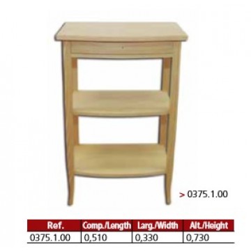 Mesa rectangular com 1 gaveta 2 prateleiras em madeira maciça.  - Utilidades - Casa do Pinho - Loja Online - Móveis - Pinho de Alta Qualidade
