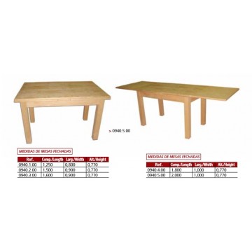 Mesa maciça  extensível fechada 2 metros, aberta 3,62m.,com patas quadradas de 10x10 - Jantar table - Casa do Pinho - Loja Online - Móveis - Pinho de Alta Qualidade