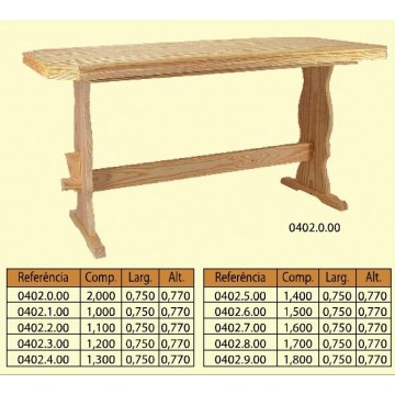 Mesa folha em pinho tampo aglomerado estrutura maciça 200cm - Mesas de jantar - Casa do Pinho - Loja Online - Móveis - Pinho de Alta Qualidade