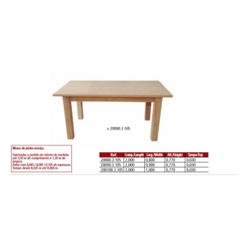 Mesa maciça com tampo de cm e patas  de 10,5x10,5 - Jantar table - Casa do Pinho - Loja Online - Móveis - Pinho de Alta Qualidade