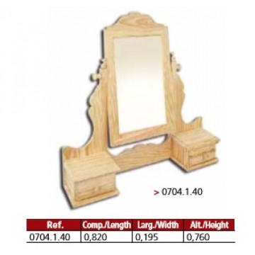Cómoda toucador grande 2 gavetas com espelho  - Espelhos - Casa do Pinho - Loja Online - Móveis - Pinho de Alta Qualidade