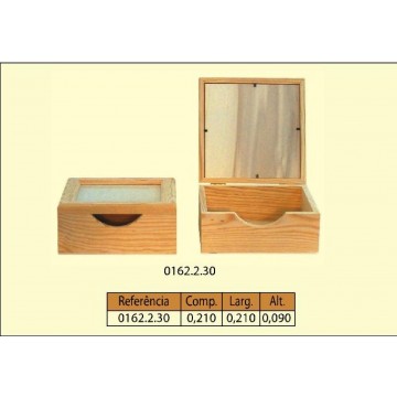 Caixa guardanapo com vidro em pinho - Utilidades - Casa do Pinho - Loja Online - Móveis - Pinho de Alta Qualidade